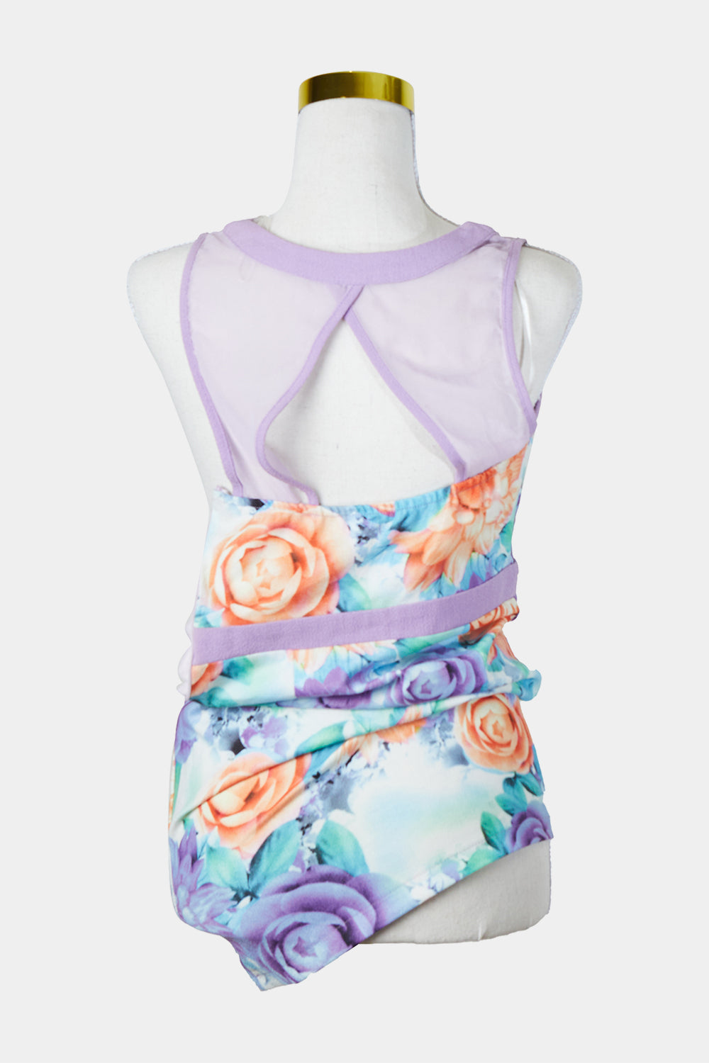 PARADISCO Lilac Print Mesh Back Mini Dress