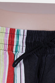 VENROY Navy and Multi Striped Drawstring Shorts