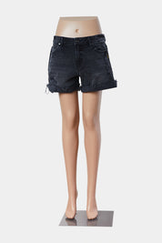Bettina Liano Faded Black Distressed Black Shorts
