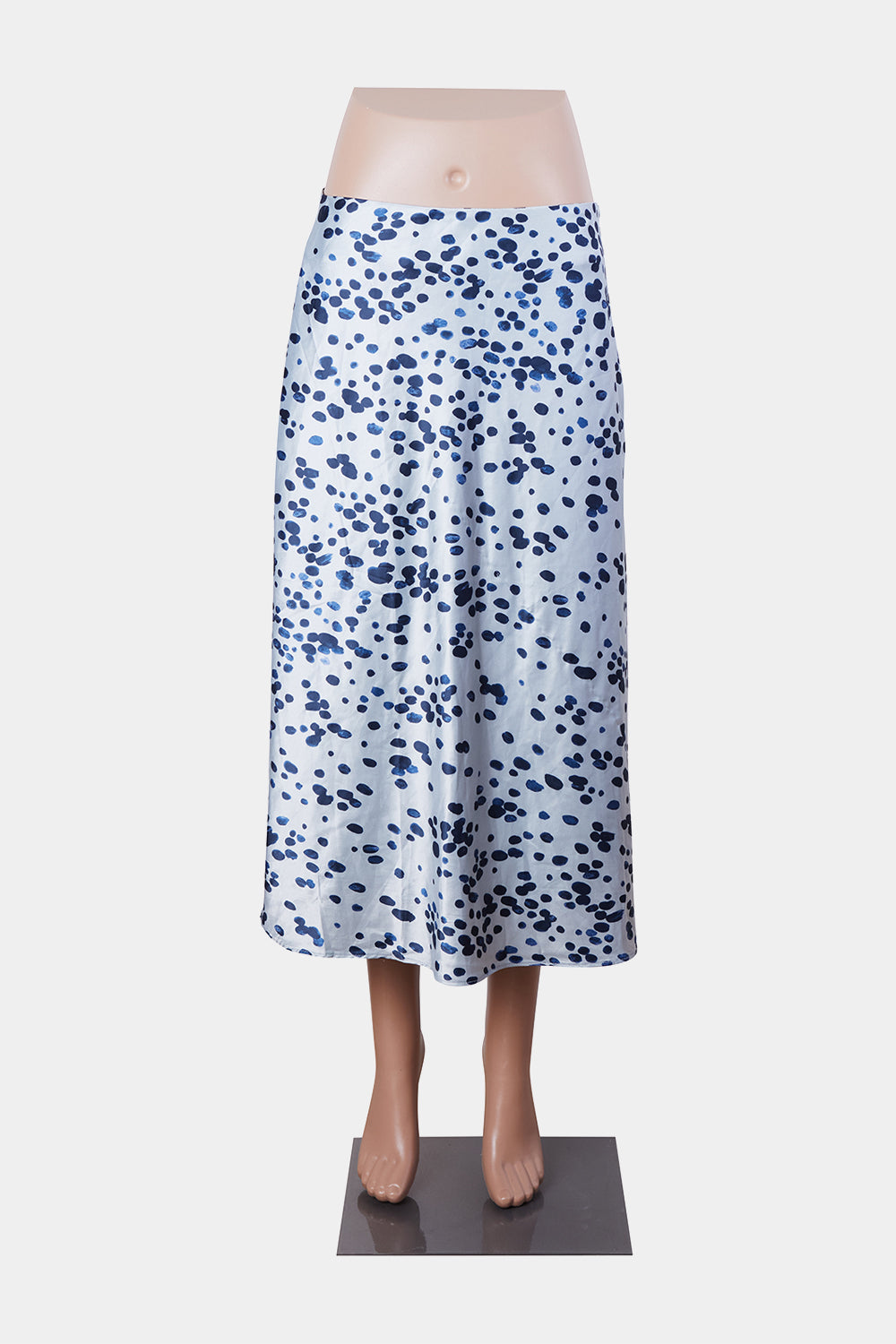 CHANCERY Blue and Navy Satin Midi Skirt