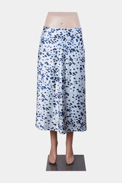 CHANCERY Blue and Navy Satin Midi Skirt