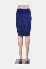 SABA Blue and Black Printed Pencil Skirt