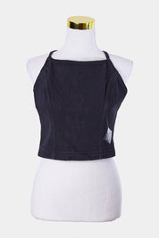 Abrand Jeans Black Denim Tie Back Crop Top