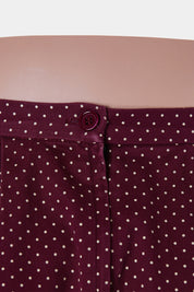 Princess Highway Maroon Polkadot Skater Skirt