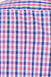 Van Heusen Fuschia and Blue Plaid Button Down Shirt