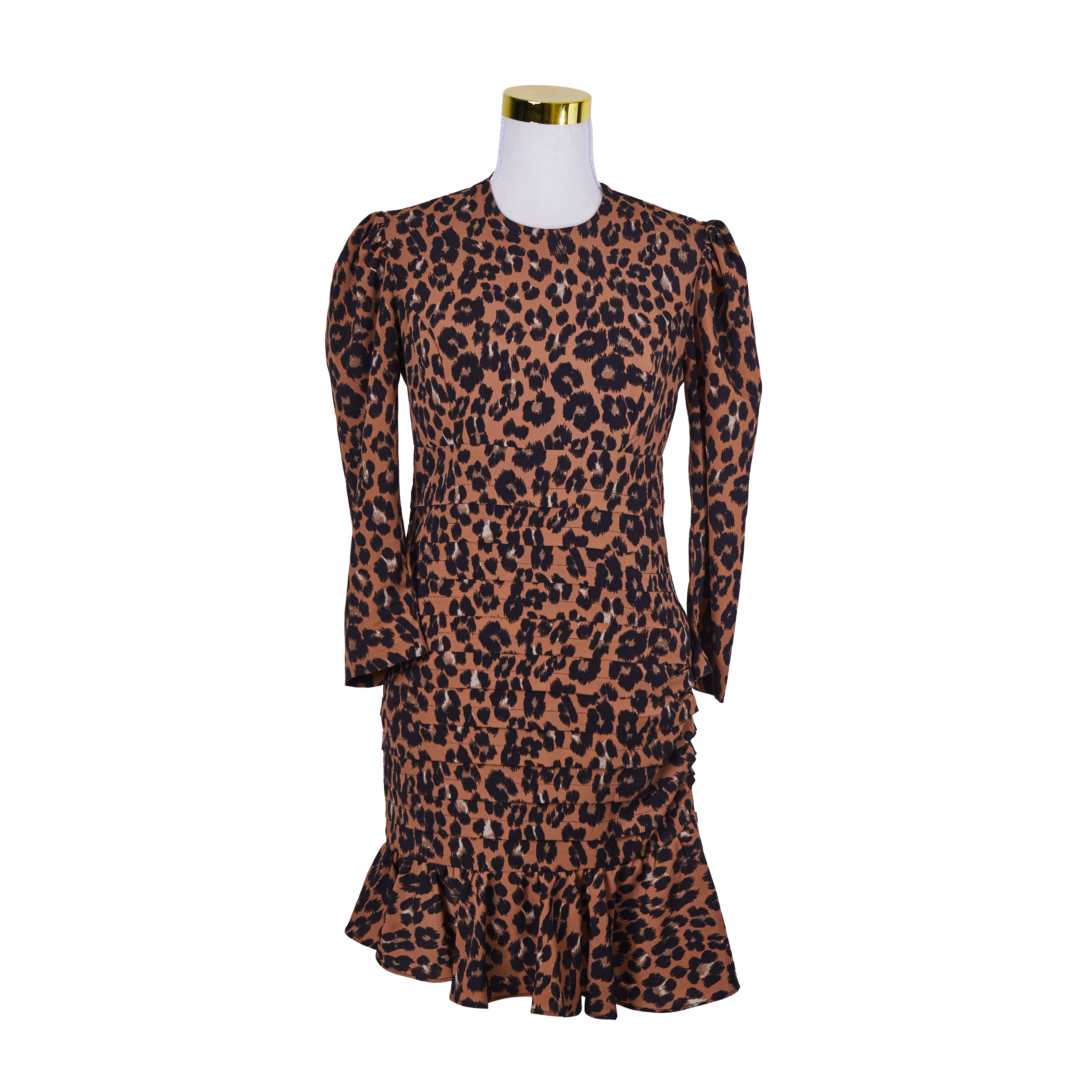 BARDOT Cheetah Print Long Sleeve Mini Dress