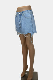 SHEIN Light Blue Denim Shorts