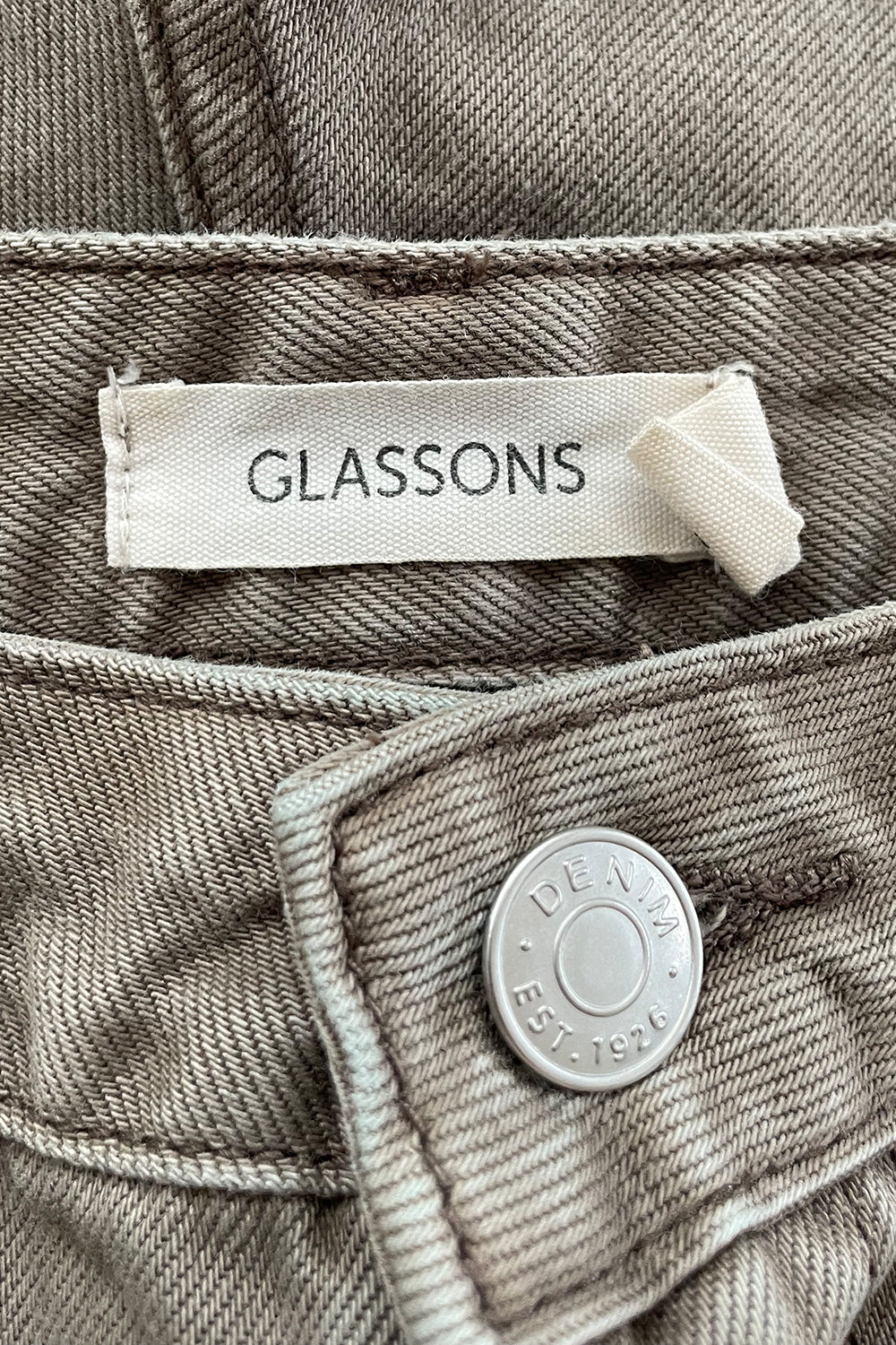 GLASSONS Khaki Denim Shorts