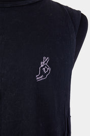 INSIGHT Black and Pale Pink Tie Dye Muscle Singlet
