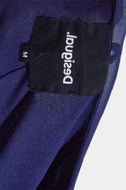 DESIGUAL Blue Belted Print Dress