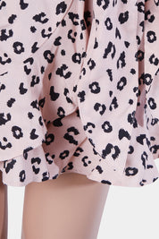 JESSE'S Pink and Black Frill Wrap Skirt