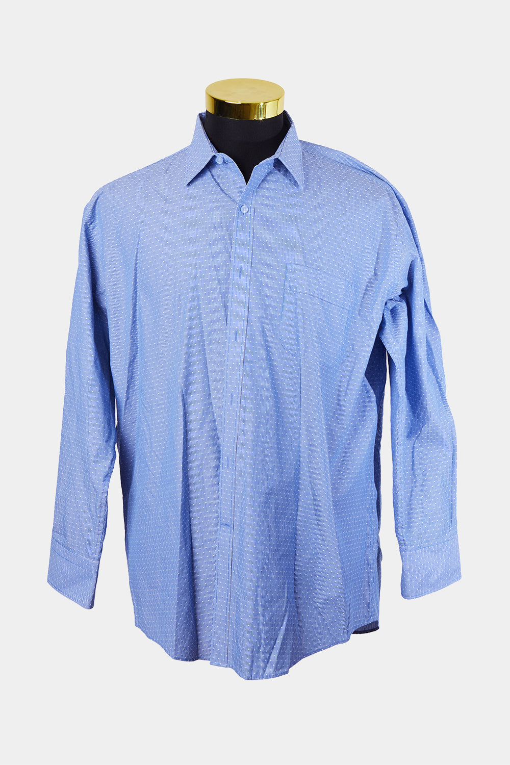 Van Heusen Blue and White Pattern Classic Relaxed Fit Button Down Shirt