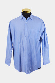 Van Heusen Blue and White Pattern Classic Relaxed Fit Button Down Shirt