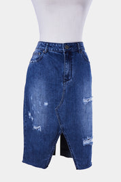 DECJUBA Blue Denim Midi Skirt