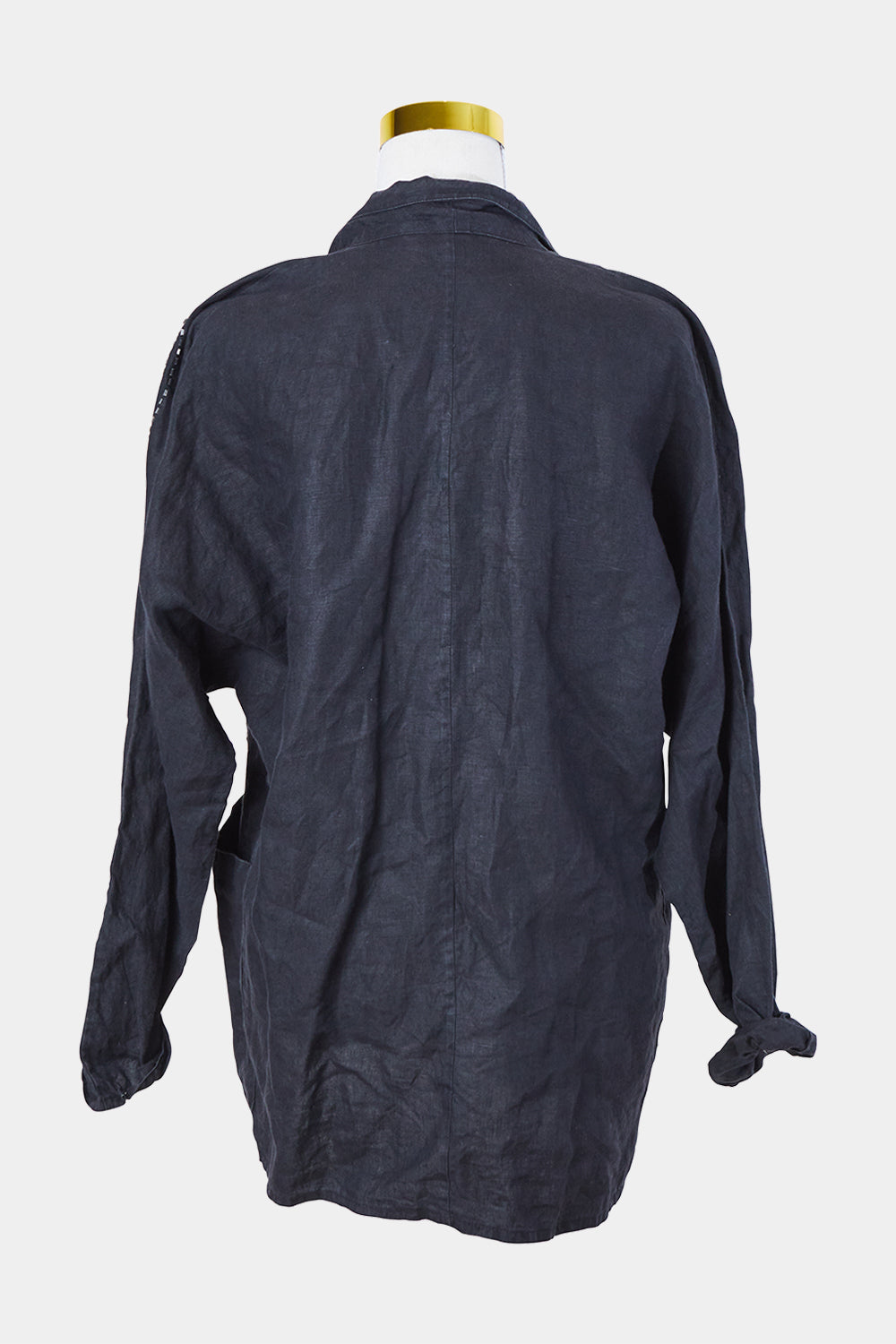 RANIER Black Beaded Linen Blazer