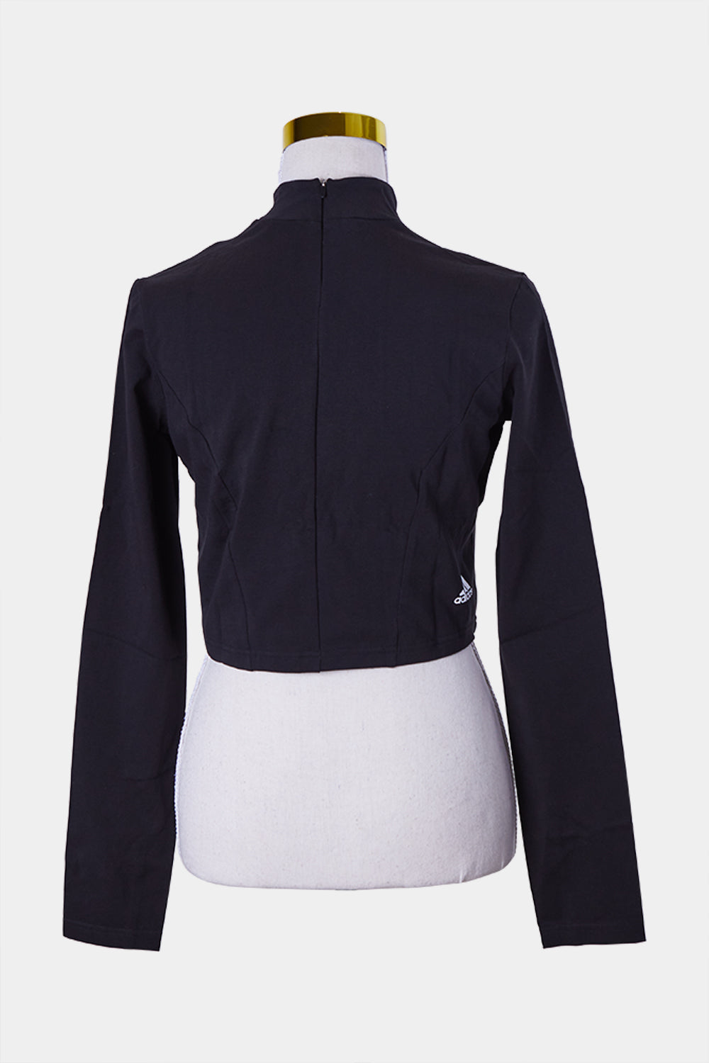 Adidas X Swarovski  Black Glitter Stripe Detail High Neck Long Sleeve Crop