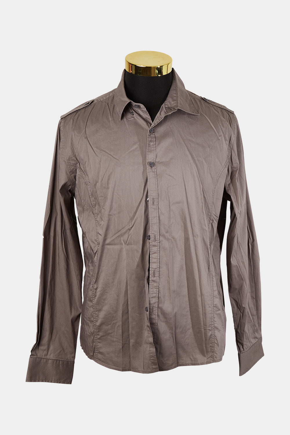 SAXONY Chocolate Brown Button Down Shirt