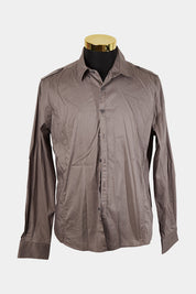 SAXONY Chocolate Brown Button Down Shirt