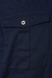 ZARA Navy Slim Fit Button Down Shirt with Pockets