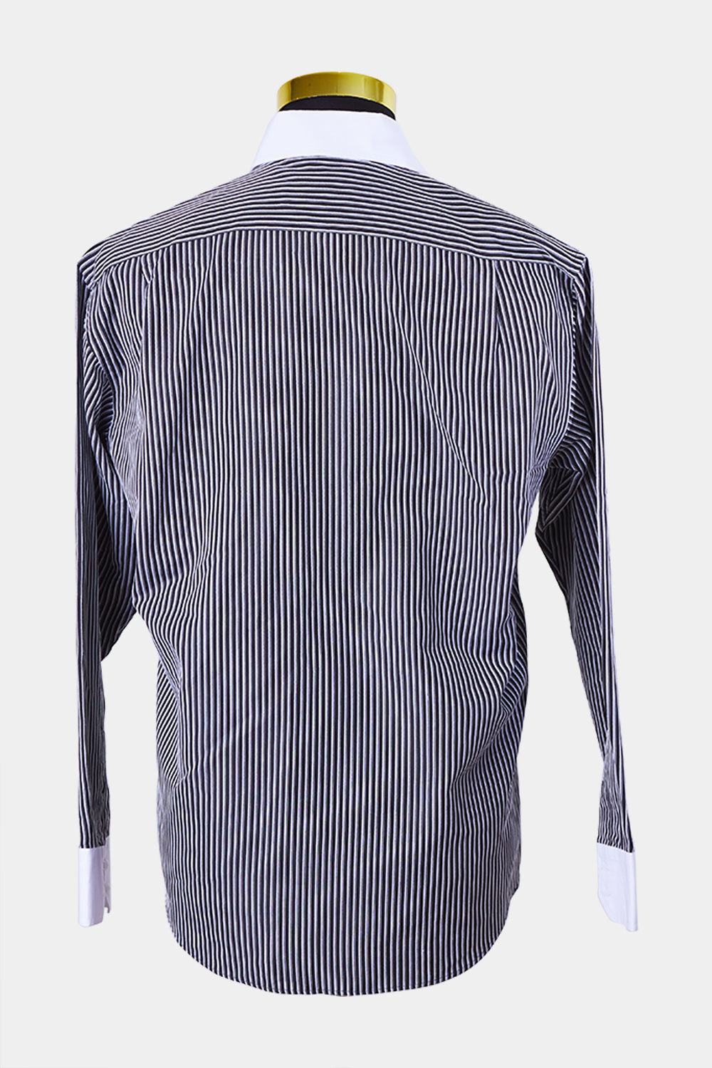 Giorgio Armani Black and White Stripe Button Down Shirt