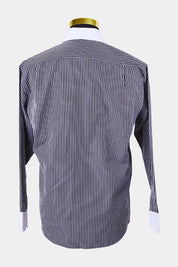 Giorgio Armani Black and White Stripe Button Down Shirt
