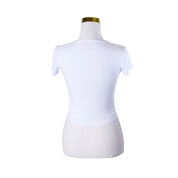 Neon Hart White Printed Crop T Shirt