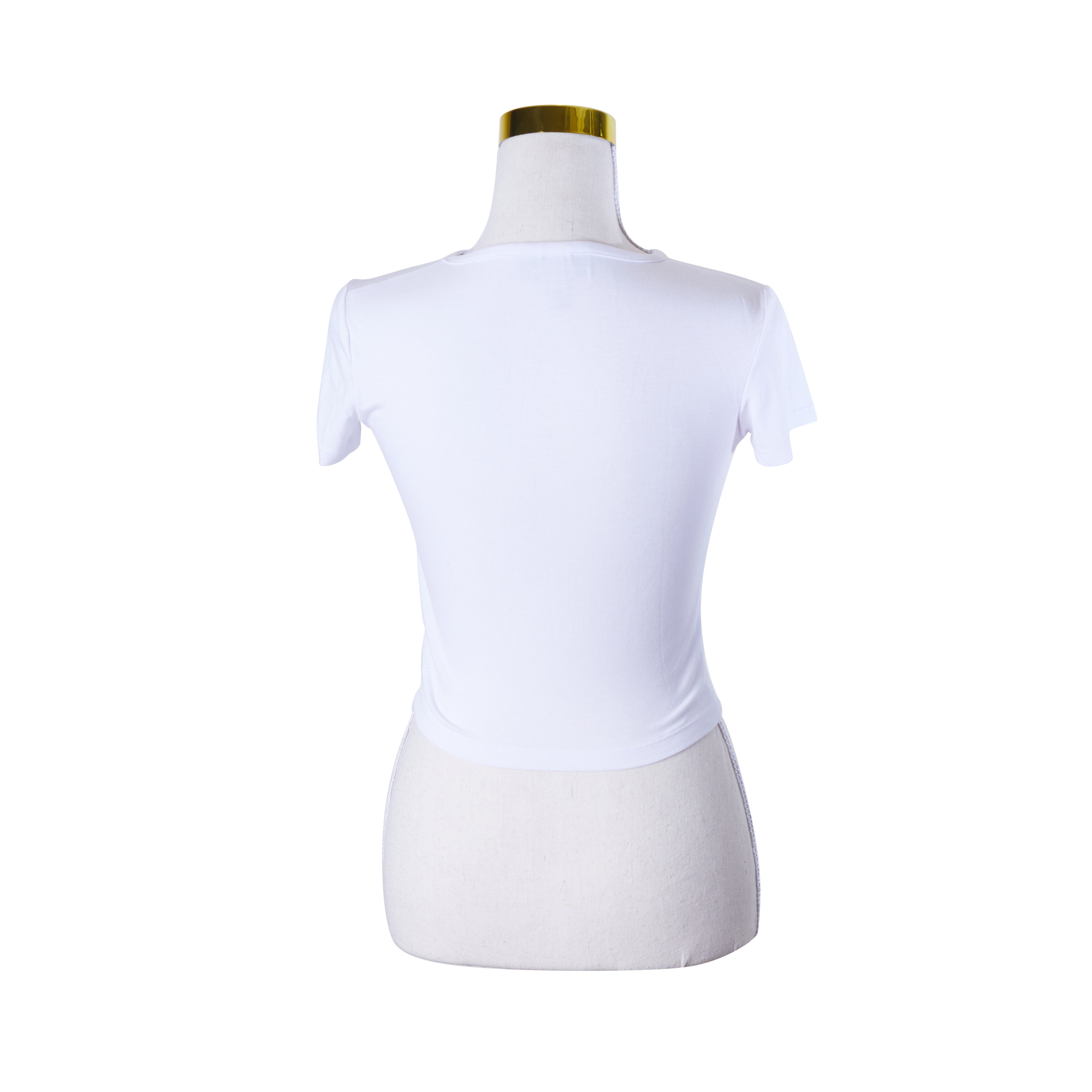 Neon Hart White Printed Crop T Shirt