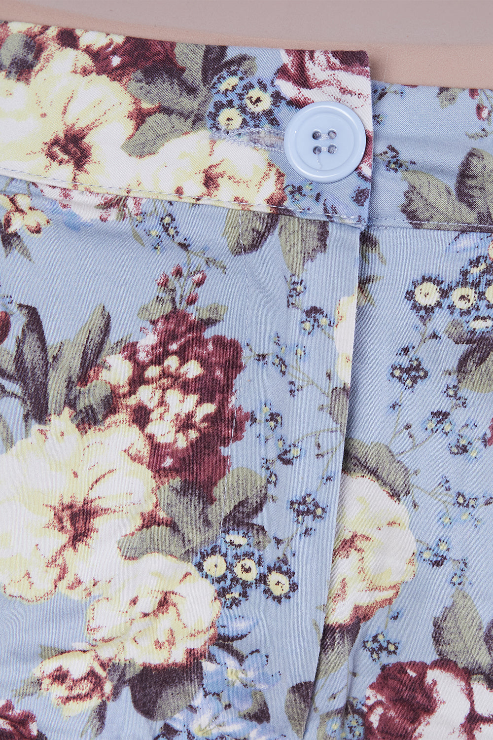 Princess Highway Light Blue Floral High Waisted Shorts