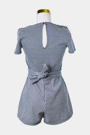 ZARA navy Gingham Tie Back Playsuit