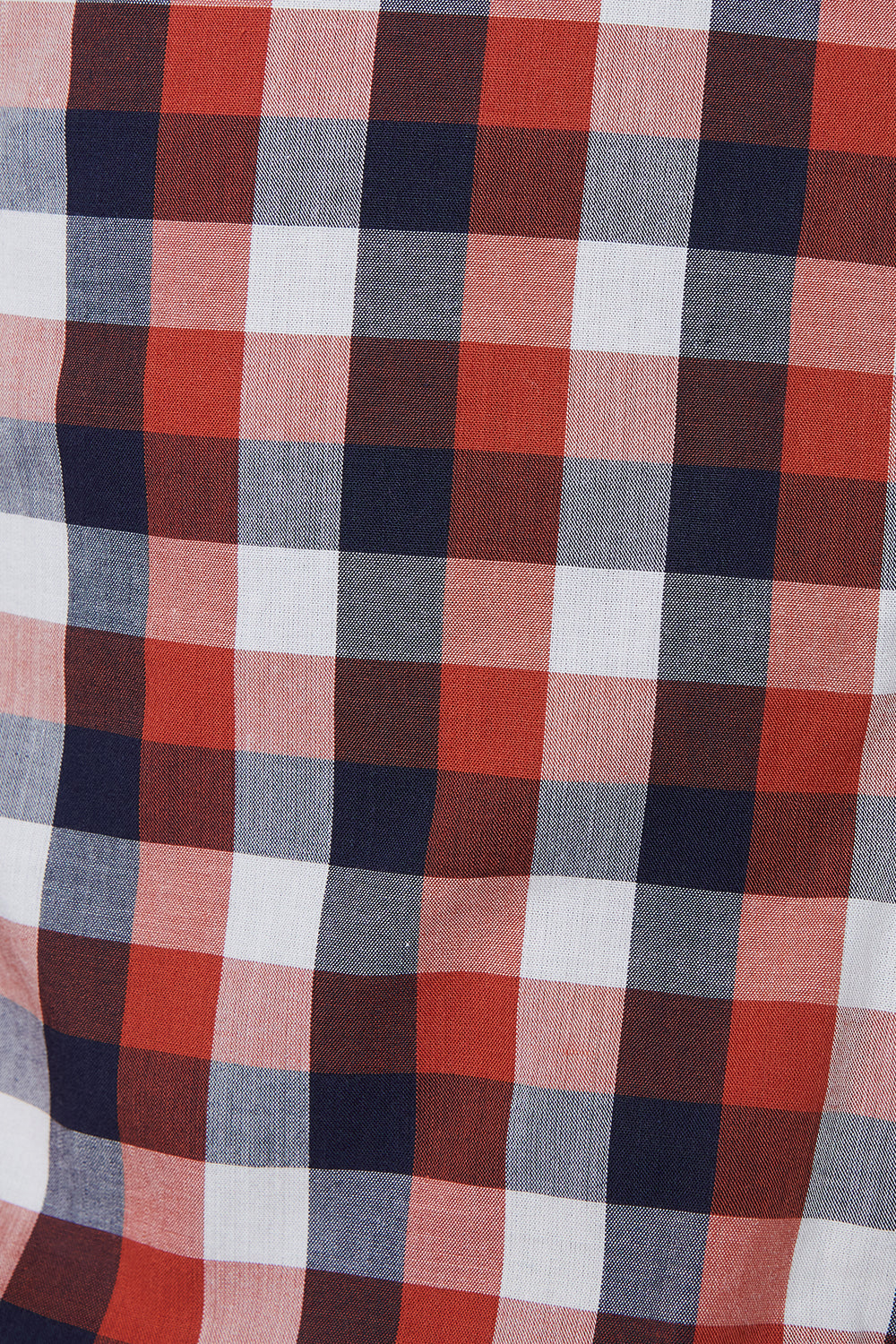 French Connection Red, Navy, White Check Regular Fit Button Down Shirt