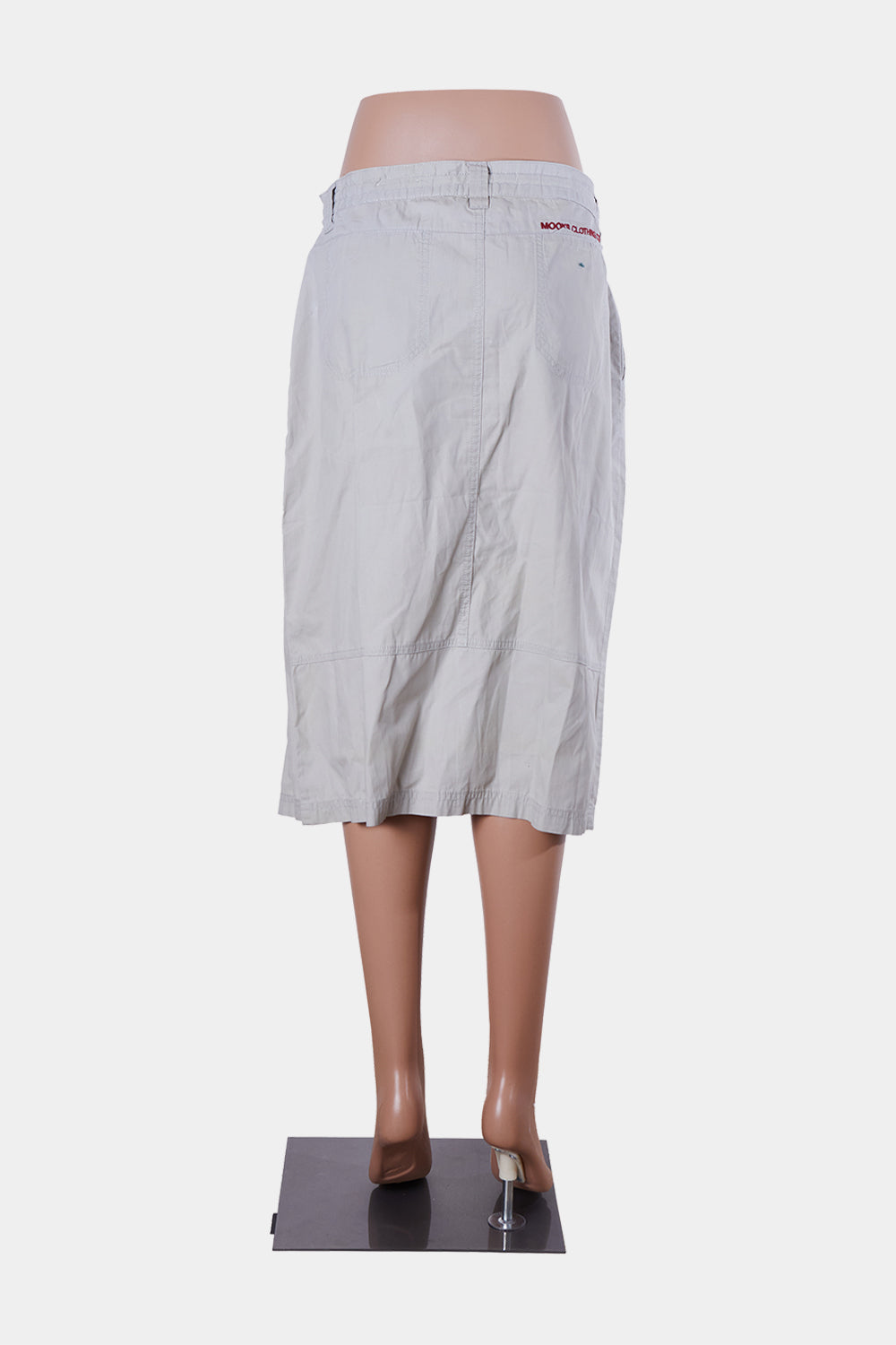 MOOKS Beige Parachute Fabric Midi Skirt