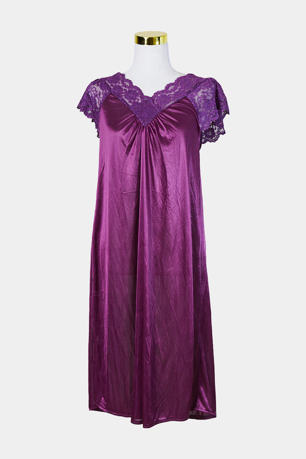 Assorted Brands Purple Lace Detail Slip Gown