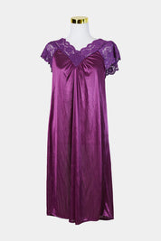 Assorted Brands Purple Lace Detail Slip Gown
