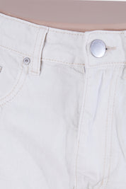 Cotton On Off White Distresesed High Waisted Short