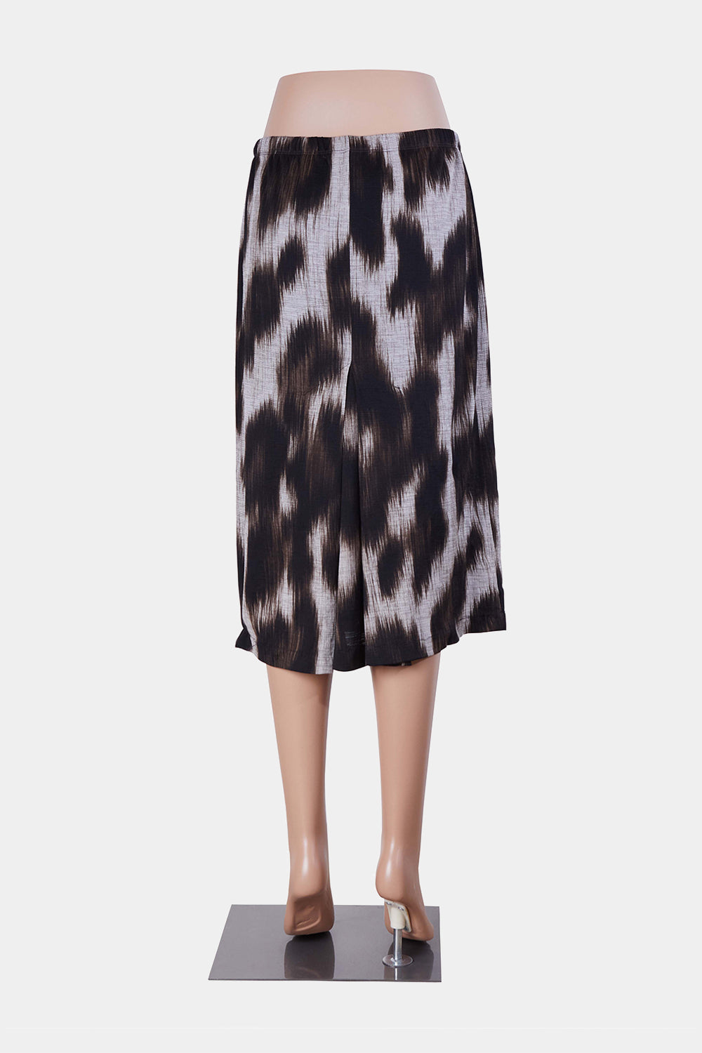 Hammock And Vine Brown and White Pattern Midi Skirt