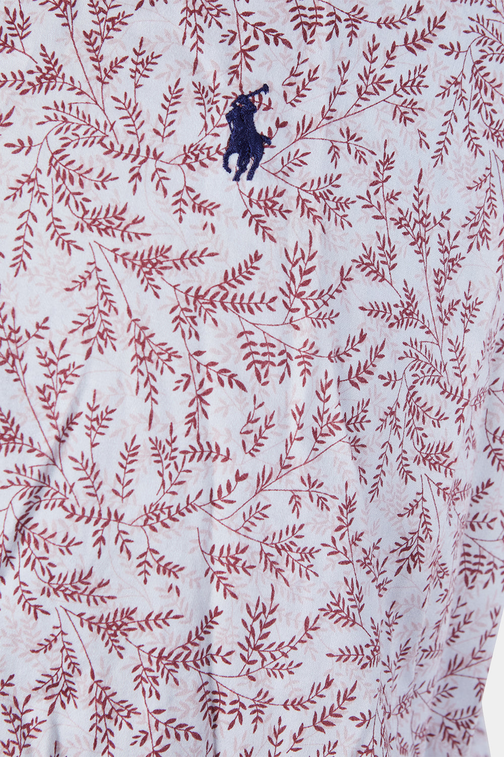 Polo By Ralph Lauren Burgundy and Pink Fern Pattern Button Down Shirt