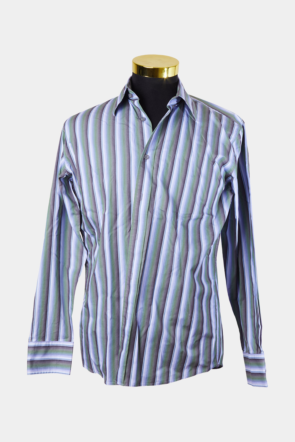 BROOKSFIELD Green, Purple Gradient Buton Down Slim Fit Shirt