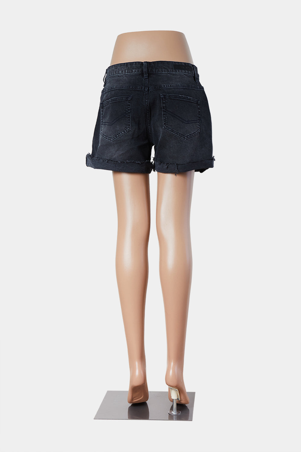 Bettina Liano Faded Black Distressed Black Shorts