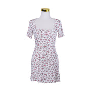 Pretty Little Thing White Floral Print Short Sleeve Summer Dress