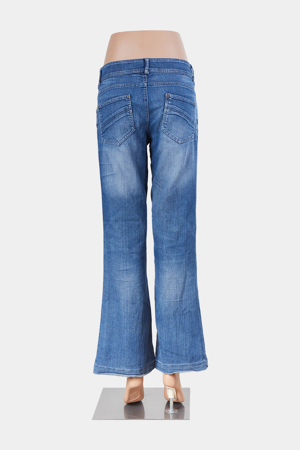 K Woman Blue Low Rise Boot Cut Jeans