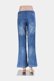 K Woman Blue Low Rise Boot Cut Jeans
