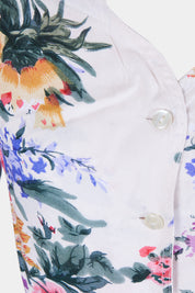 ASHANTI White and Multi Button Down Midi Dress