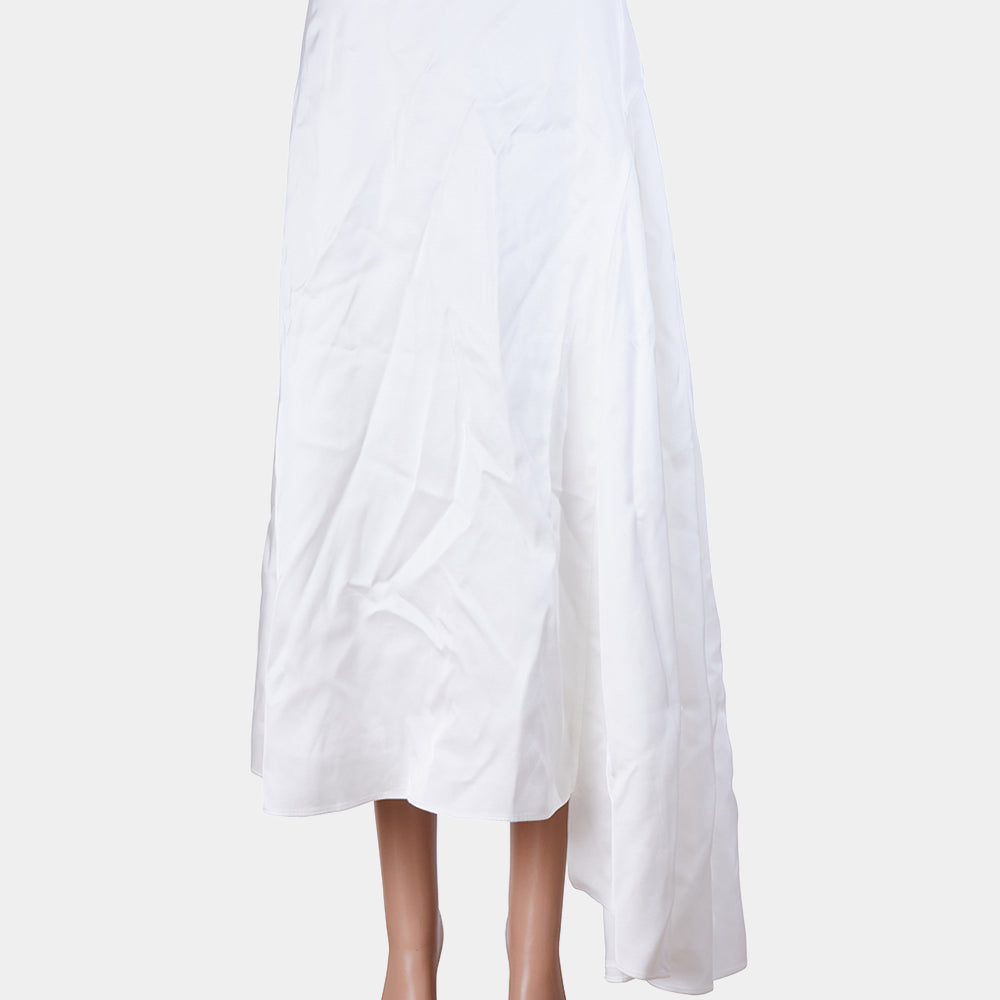 AJE White Asymmetrical Midi Skirt