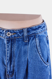 DISSH Blue High Waisted Pintuck Relaxed Jeans