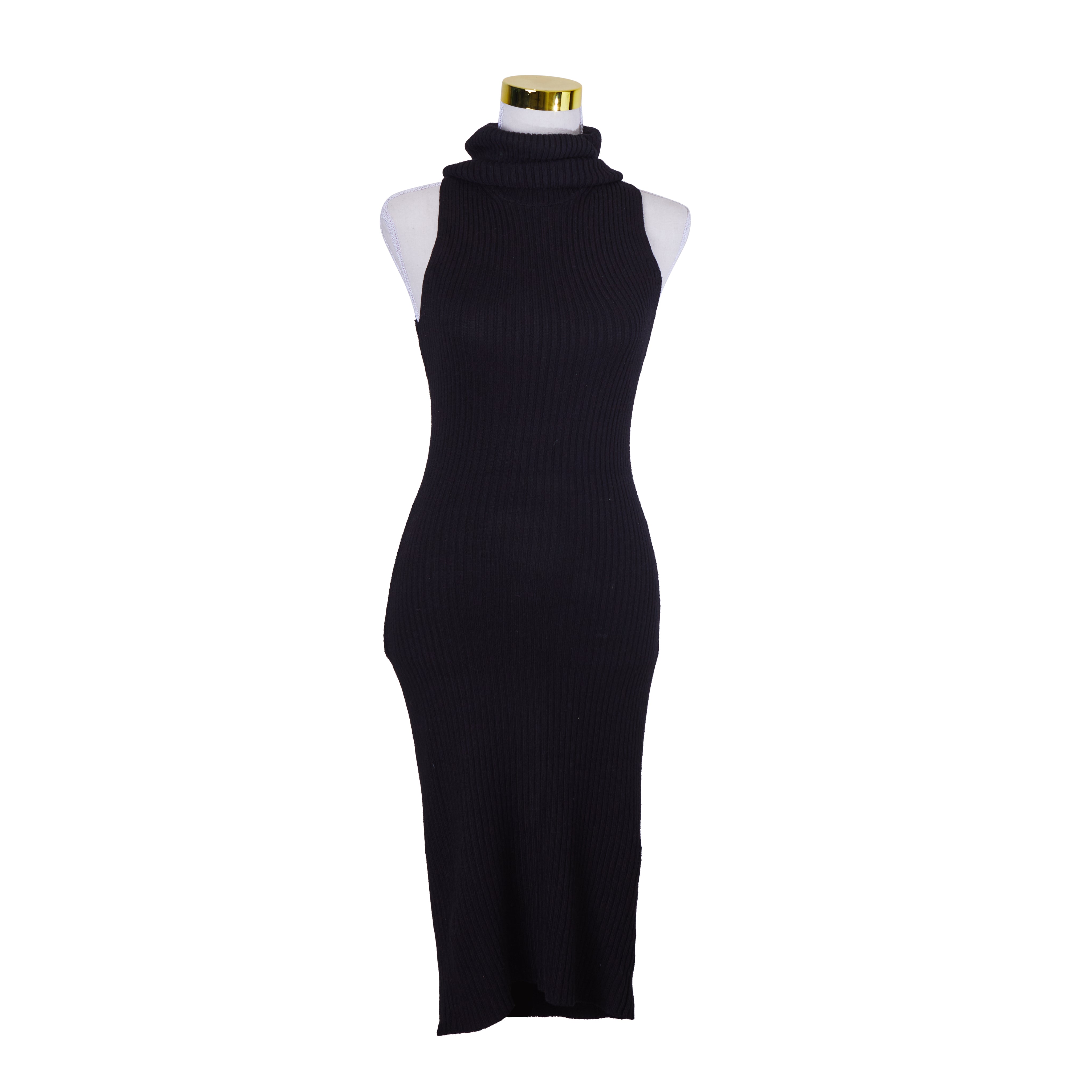 BARDOT Black Rollneck Knit Sleeveless Dress