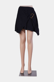 RUMOR Black Wrap Mini Skirt
