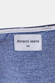 Abrand Jeans Blue Denim Patchwork Halter Crop Top