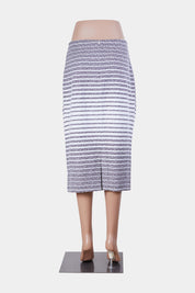 Veronika Maine Grey and White Textured Midi Skirt
