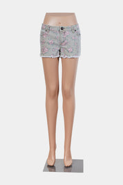 Assorted Brands Beige Floral Denim Shorts