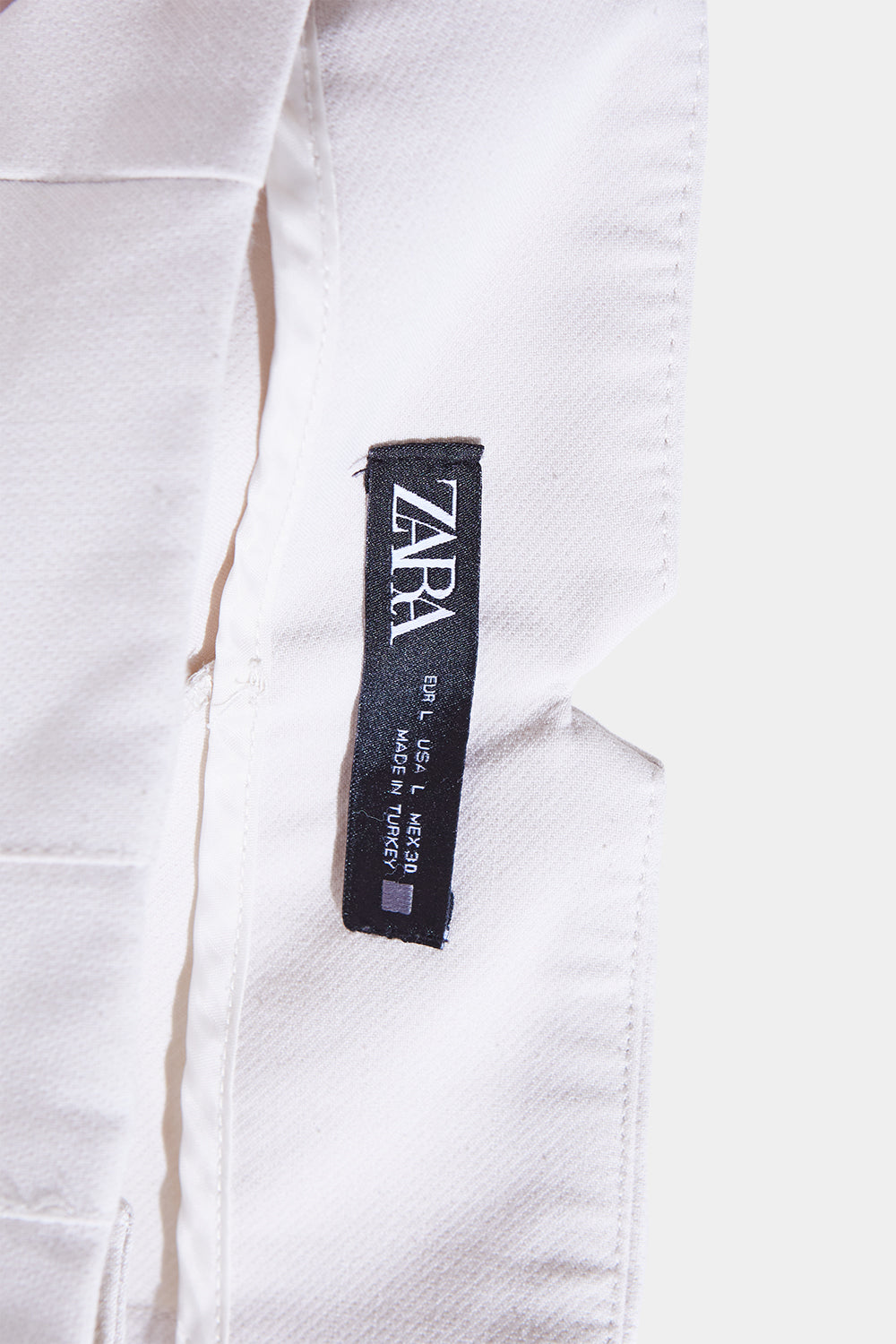 ZARA Cream High Waisted Pintuck Pants